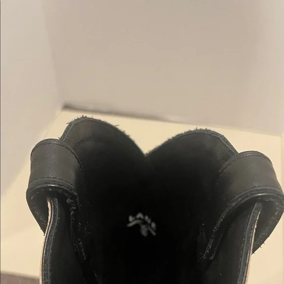 Lane Boots - Classic Square Boot - Jet Black and Pale Ivory - Striking, Stylish - Picture 6 of 10